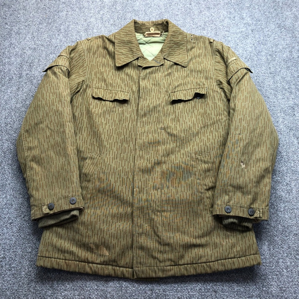 Vintage East German Strichtarn Rain Drop Camo Field Jacket Quilted Lining Mens